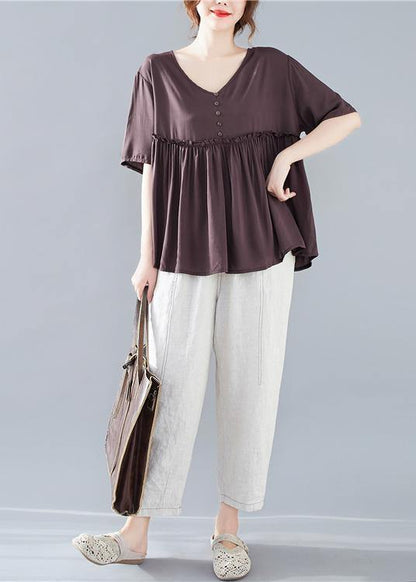 Diy V Neck Cinched Tunic Pattern Wardrobes Chocolate Tops