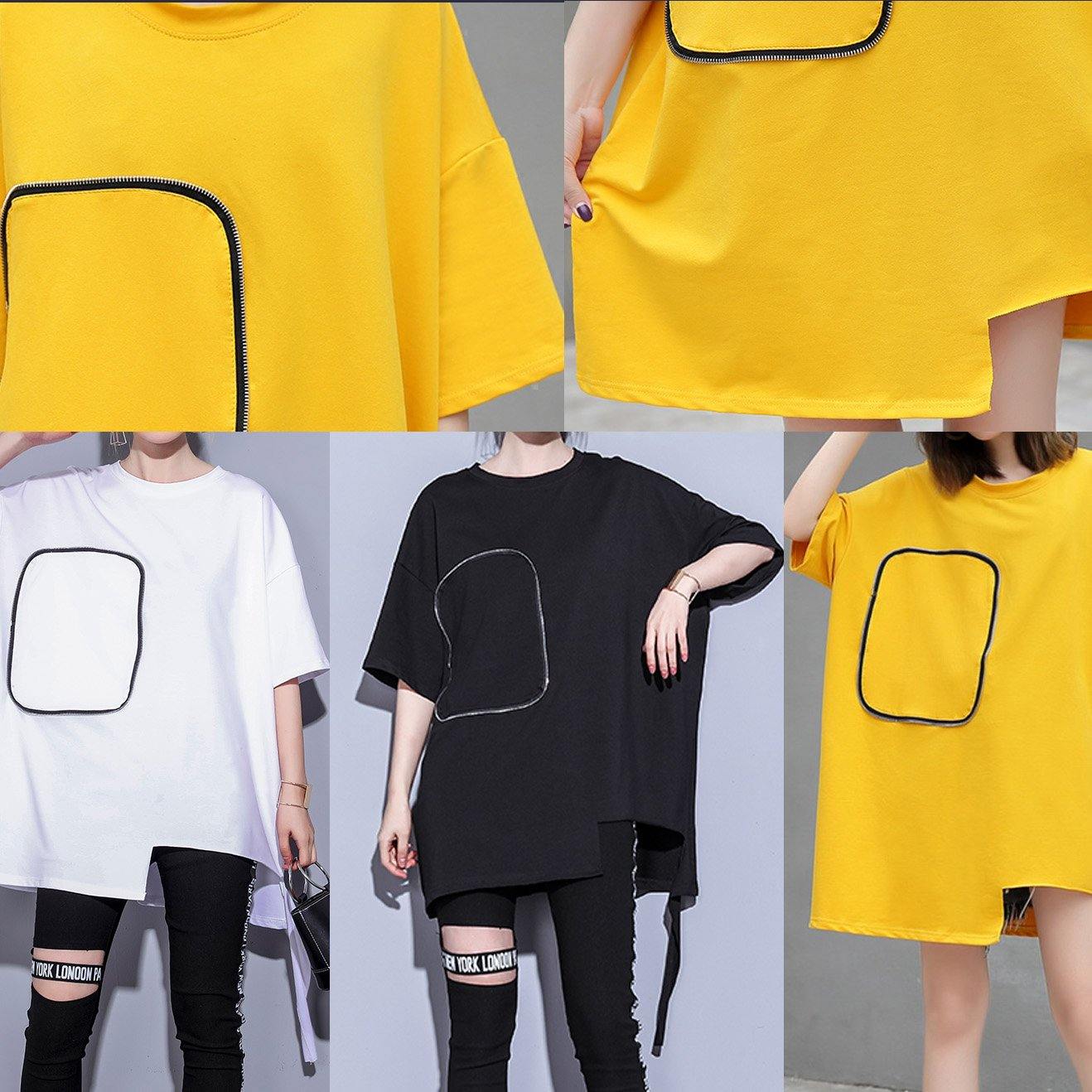 Diy Yellow Cotton Clothes for O Neck Midi Summer Blouses