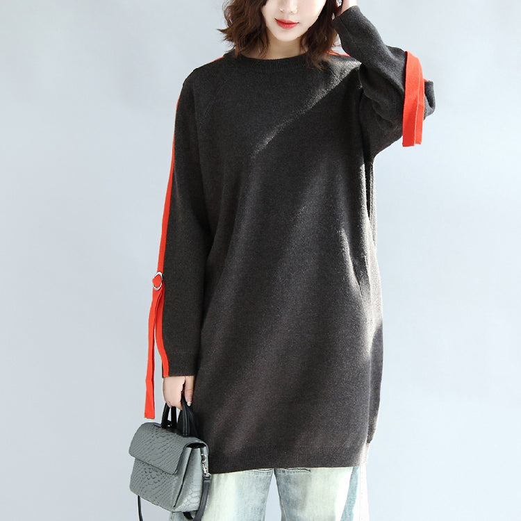 Dark Gray Sweat Dresses Oversized Shift Dress