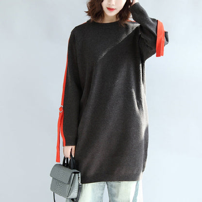 Dark Gray Sweat Dresses Oversized Shift Dress