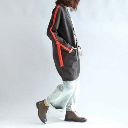 Dark Gray Sweat Dresses Oversized Shift Dress