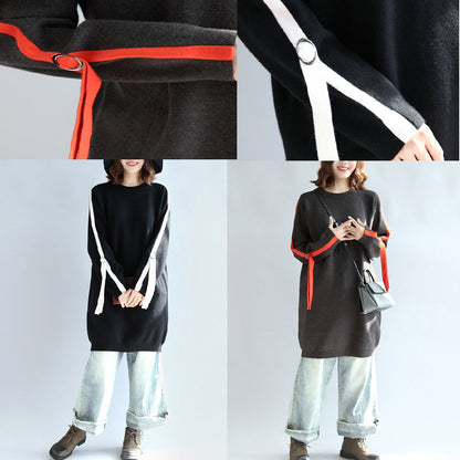 Dark Gray Sweat Dresses Oversized Shift Dress