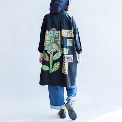 Days With Rose Black Oversized Cotton Shirt Dresses Long Cotton Shift Dress Clothing