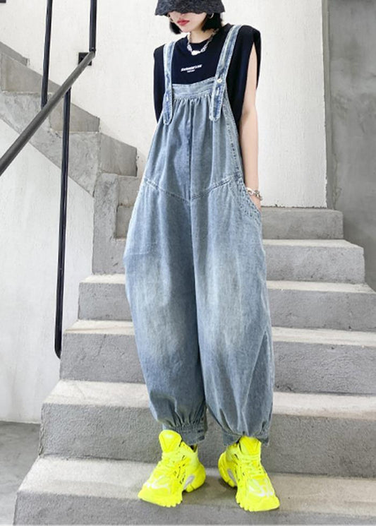 Denim Blue Overalls New Summer Thin One-piece Pants