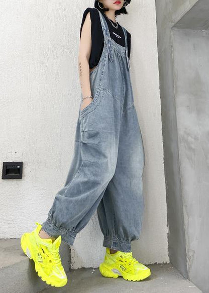 Denim Blue Overalls New Summer Thin One-piece Pants