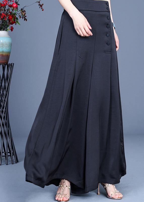 Diy Apricot Bamboo Button Wide Leg Pants Summer