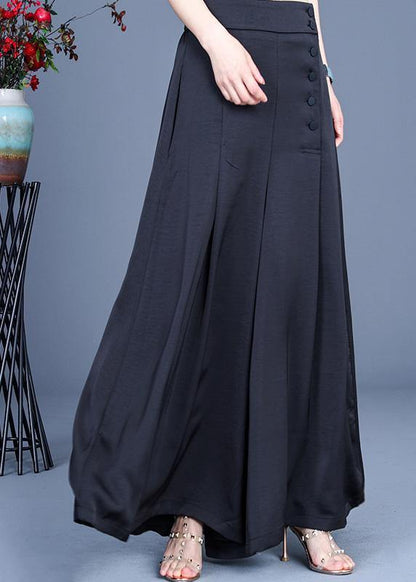 Diy Red Polka Dots Button Wide Leg Pants Summer