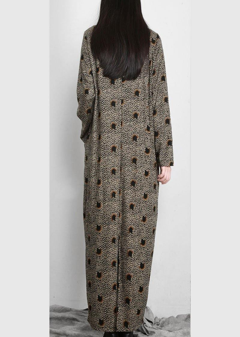 Diy Black Jacquard Pockets Long Sleeve Fall Maxi Dress