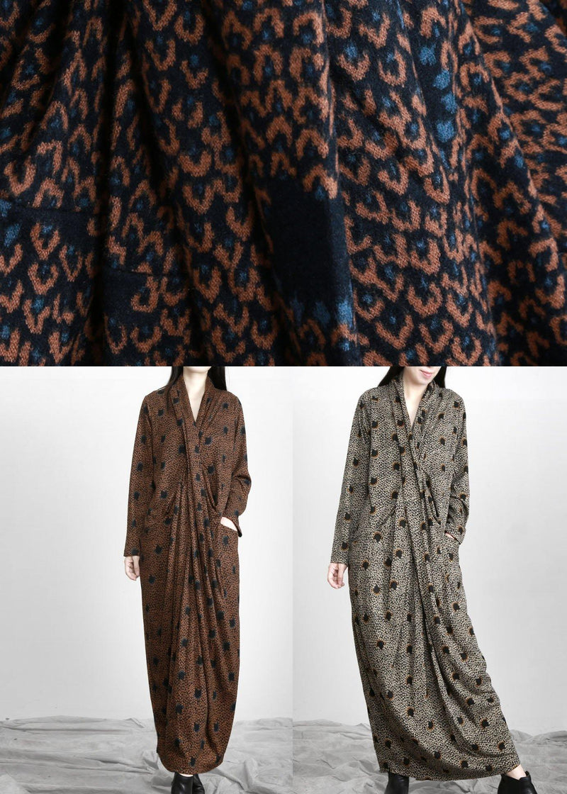 Diy Black Jacquard Pockets Long Sleeve Fall Maxi Dress