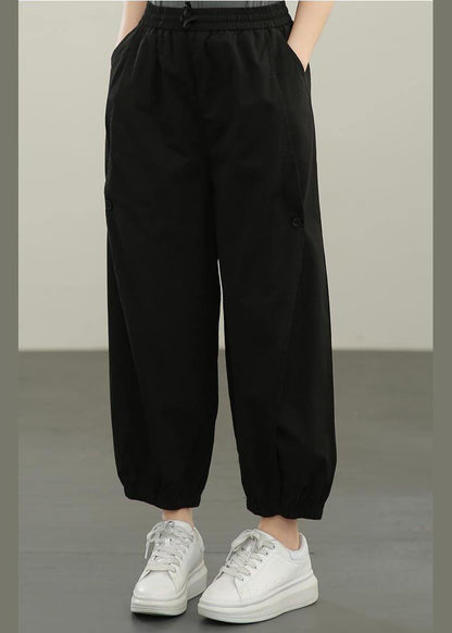 Diy Black ,pockets Cargo Summer Cotton Pants