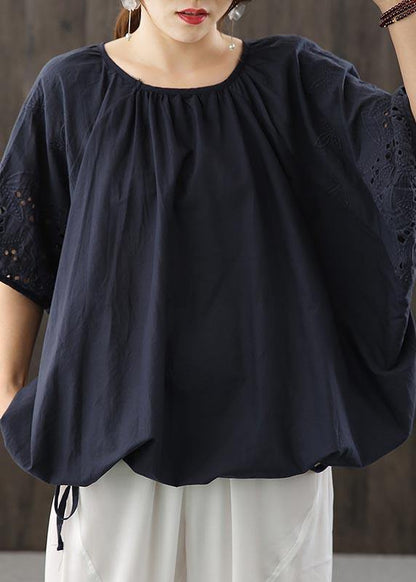 Diy Chocolate Hollow Out Cotton Blouse Top Summer