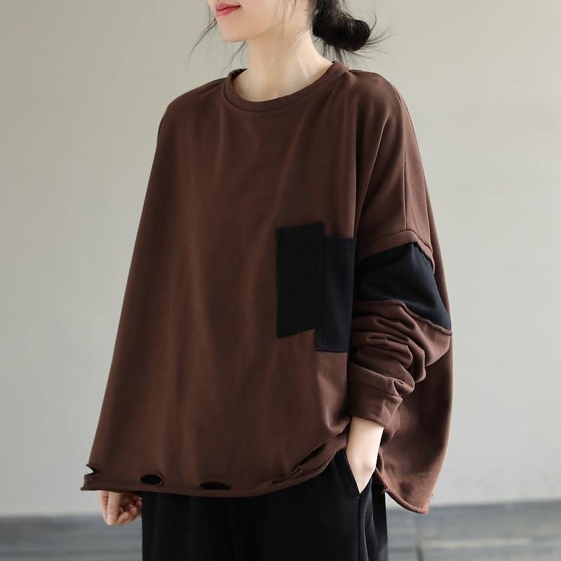 Diy Chocolate Cotton Top Silhouette Patchwork Silhouette Spring Top