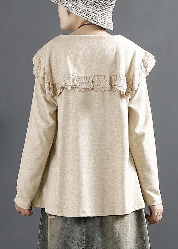 Diy Khaki For Women Peter Pan Collar Tops