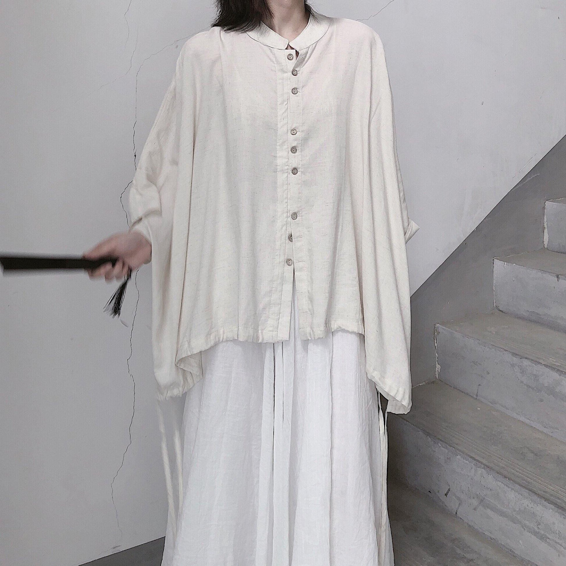 Diy Stand Collar Batwing Sleeve Tops Women Blouses Tutorials Nude Blouses