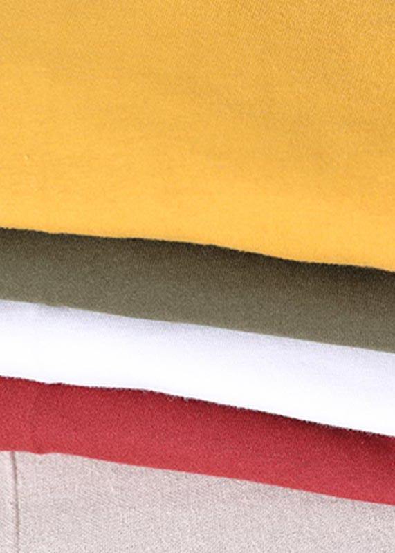 Diy White O-neck Pockets Cotton Top Summer