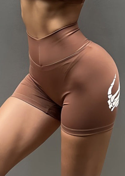Dynamic Black Print Butt Scrunch Workout Gym Shorts Running Shorts