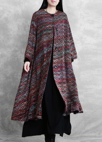 Trench Outwear O Neck Woolen Coat