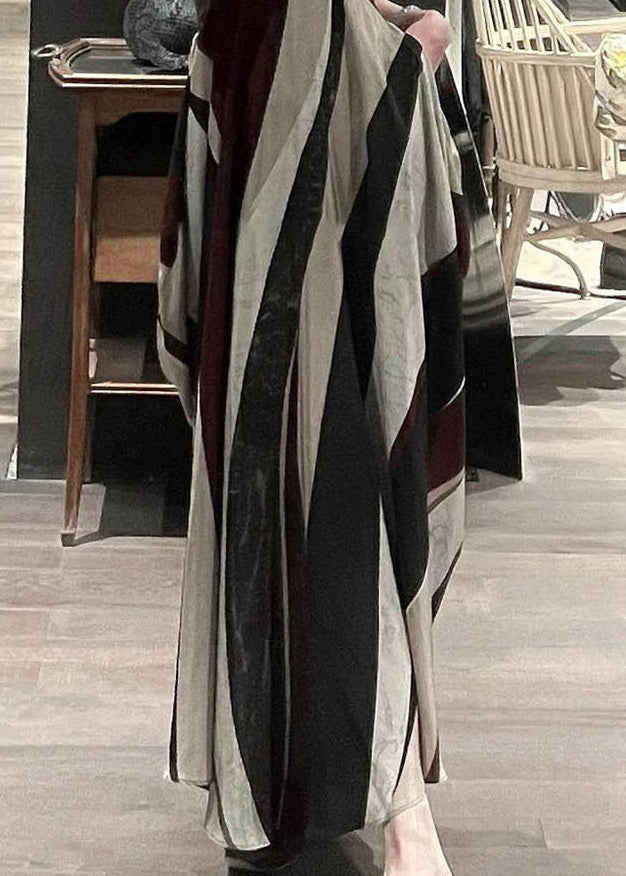 Black Bustier Top Backless Patchwork Striped Cotton Spaghetti Strap Dress Sleeveless