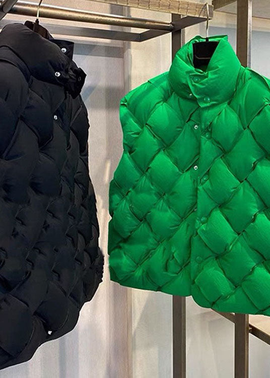 Black Button Duck Down Winter Down Vest