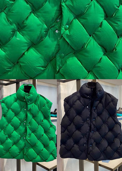 Black Button Duck Down Winter Down Vest