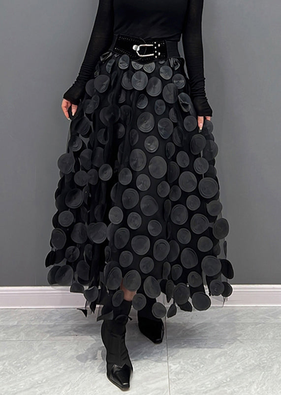 Blue Dot Patchwork Tulle Skirt Fall