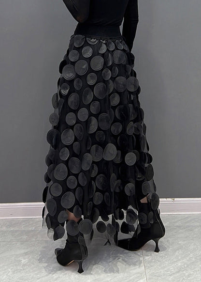 Blue Dot Patchwork Tulle Skirt Fall