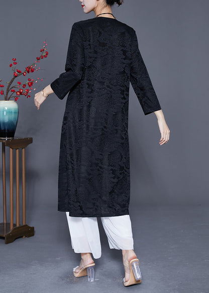 Black Embroideried Jacquard Silk Dress Bracelet Sleeve