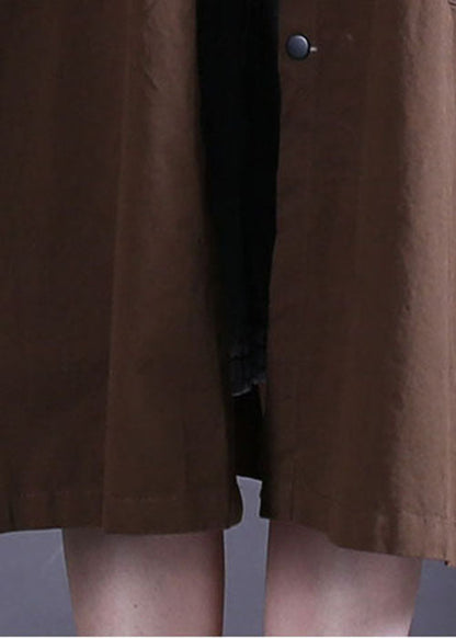 Chocolate Button Cotton Coat Spring