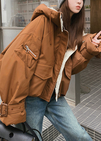 Coffee Oversized Fine Cotton Filled Parka Winter