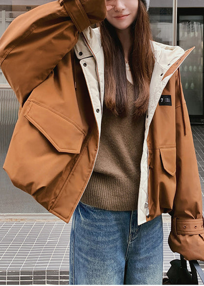 Coffee Oversized Fine Cotton Filled Parka Winter