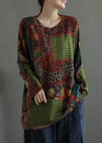 Colorblock Cozy Patchwork Mink Hair Knitted Tops Fall