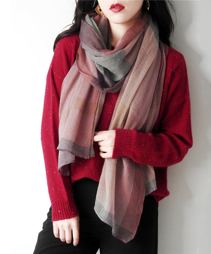 Colorblock Plaid Versatile Woolen Scarf