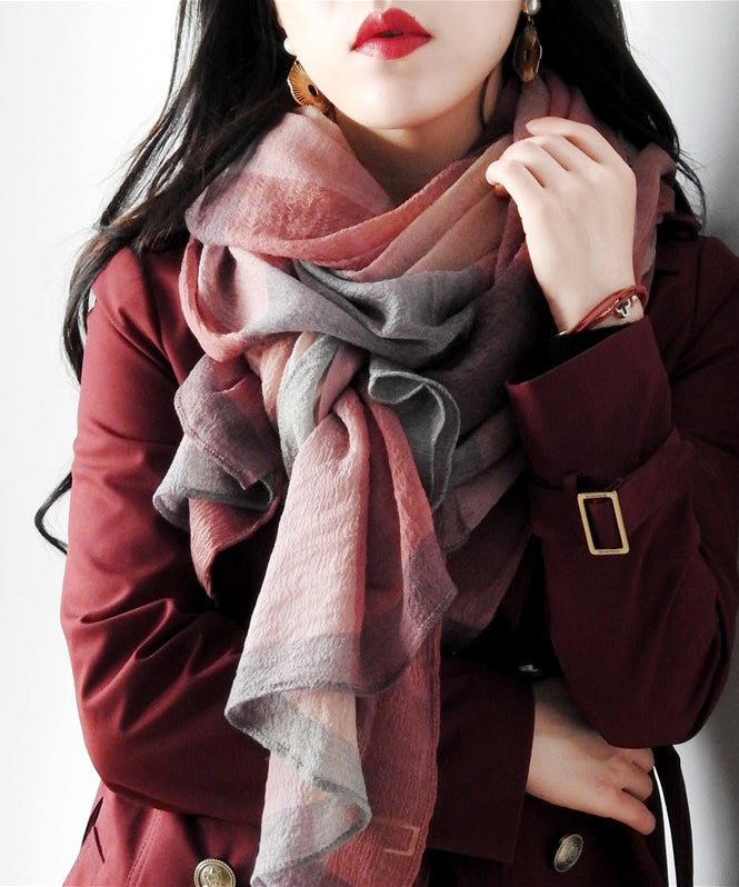 Colorblock Plaid Versatile Woolen Scarf