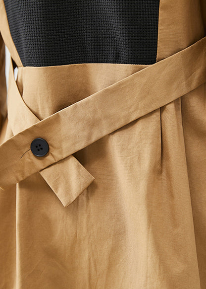 Colorblock Silm Fit Patchwork Cotton Trench Fall