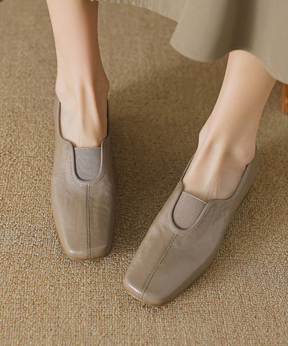 Comfy Caramel Sheepskin Splicing Flat Feet Shoes