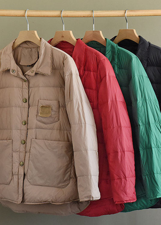 Green Pockets Winter Down Coats