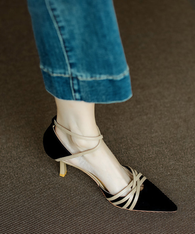 Green Suede High Heel Sandals Cross Strap
