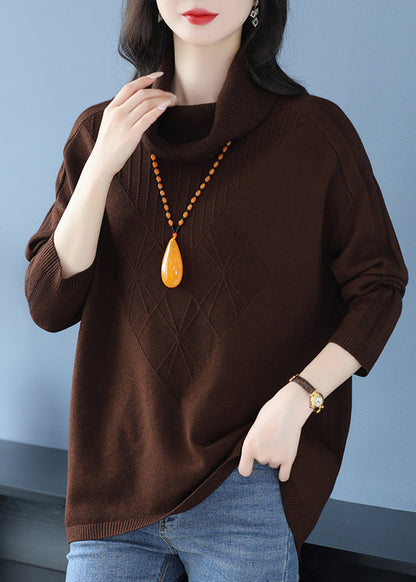 Green Turtle Neck Cozy Warm Woolen Knit Sweaters Spring