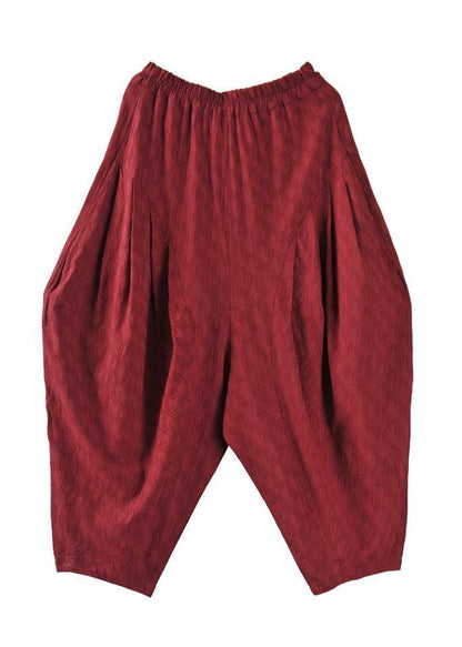 Grey High Waist Cotton Linen Lantern Pants Summer