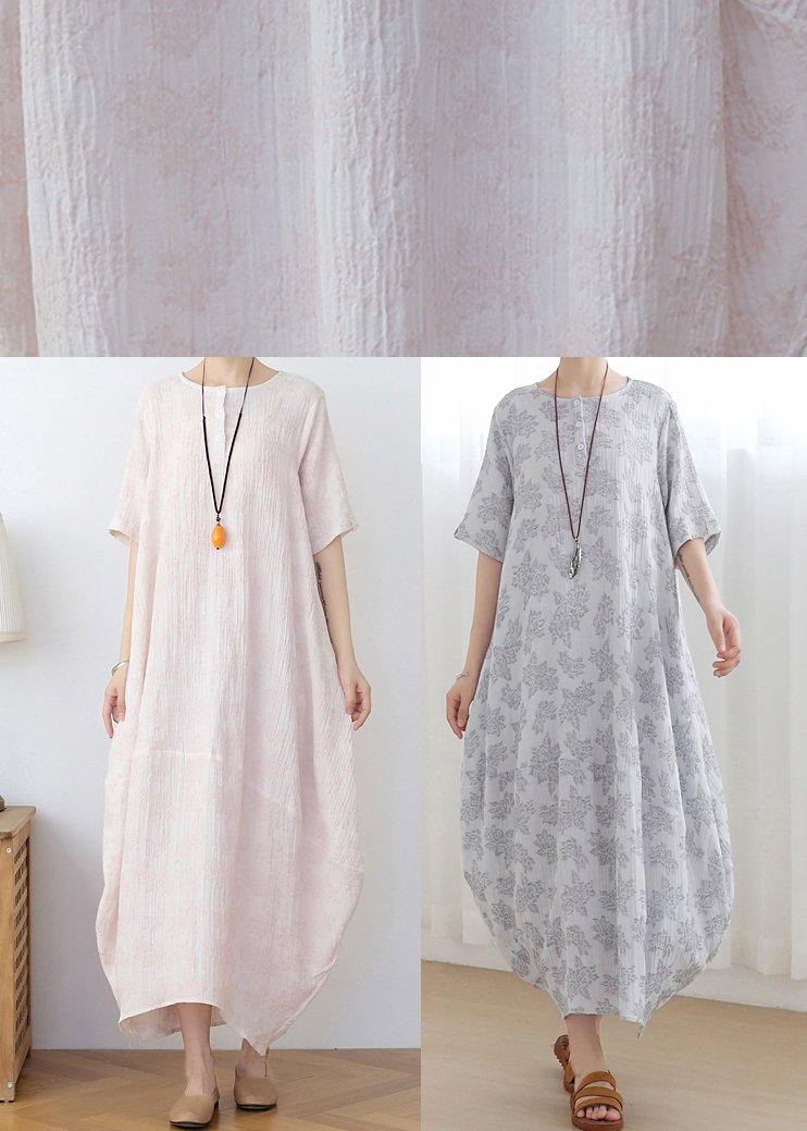 Iight Pink Linen Summer Dress