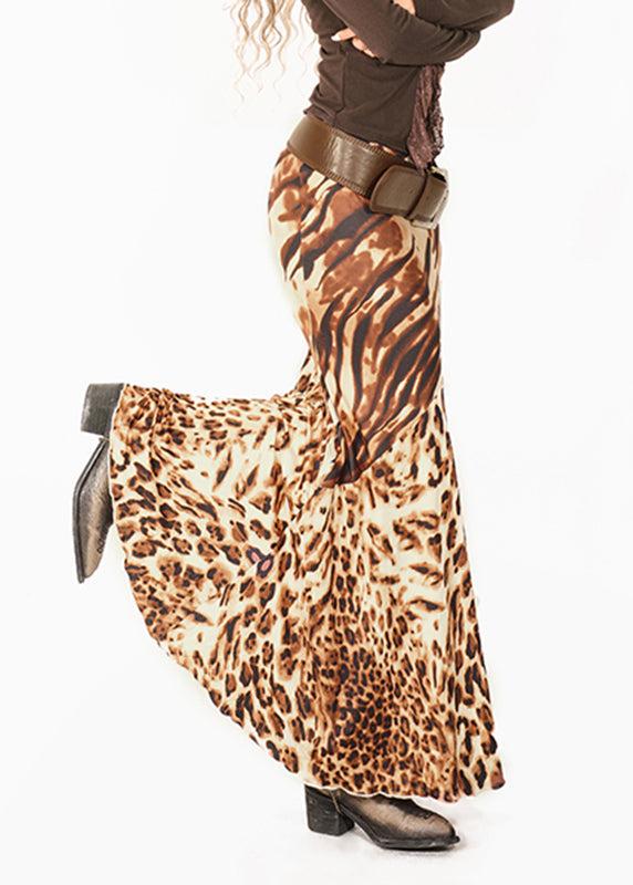 Leopard Print Long Fishtail Skirt Summer