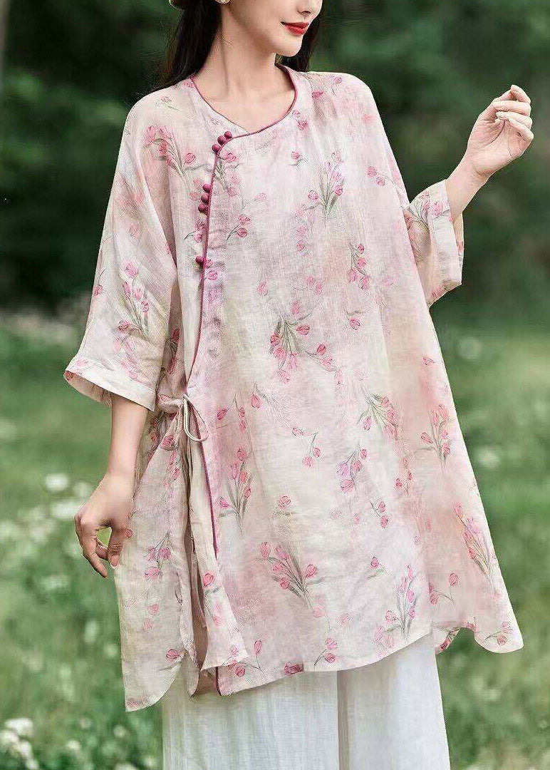 Light Green Side Open Linen Top Fall