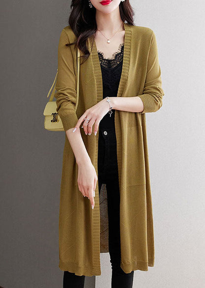 Matcha Colour V Neck Pockets Long Ice Size Knit Cardigans Long Sleeve