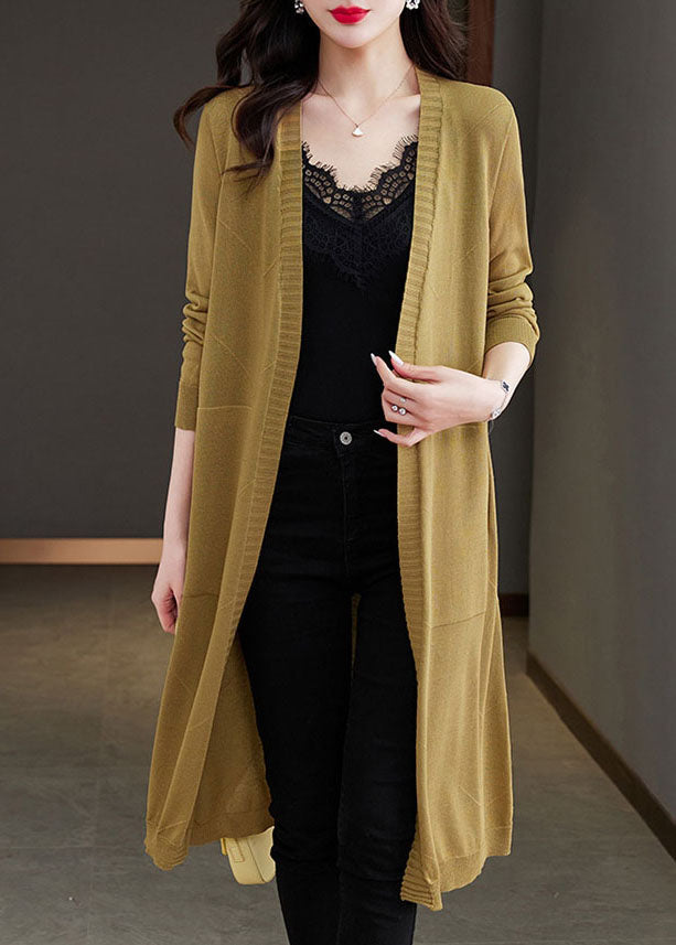 Matcha Colour V Neck Pockets Long Ice Size Knit Cardigans Long Sleeve