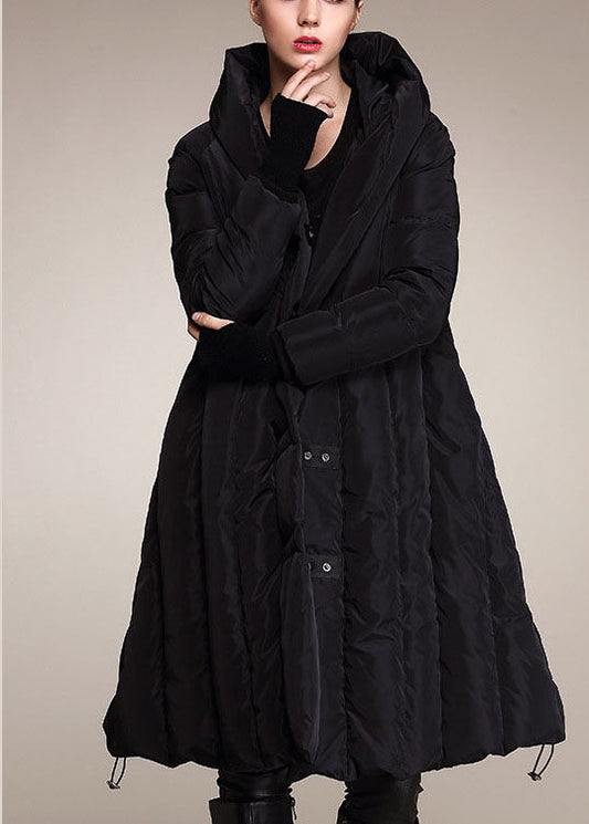 Mulberry Button Drawstring Thick Winter Duck Down Coat