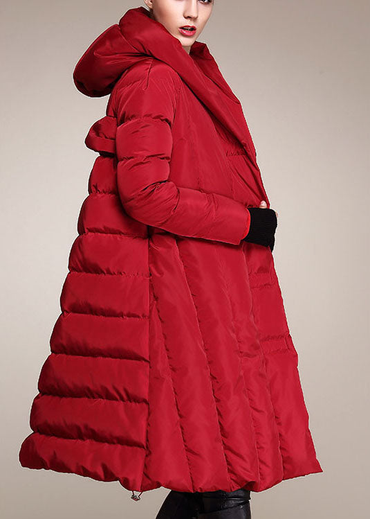 Mulberry Button Drawstring Thick Winter Duck Down Coat