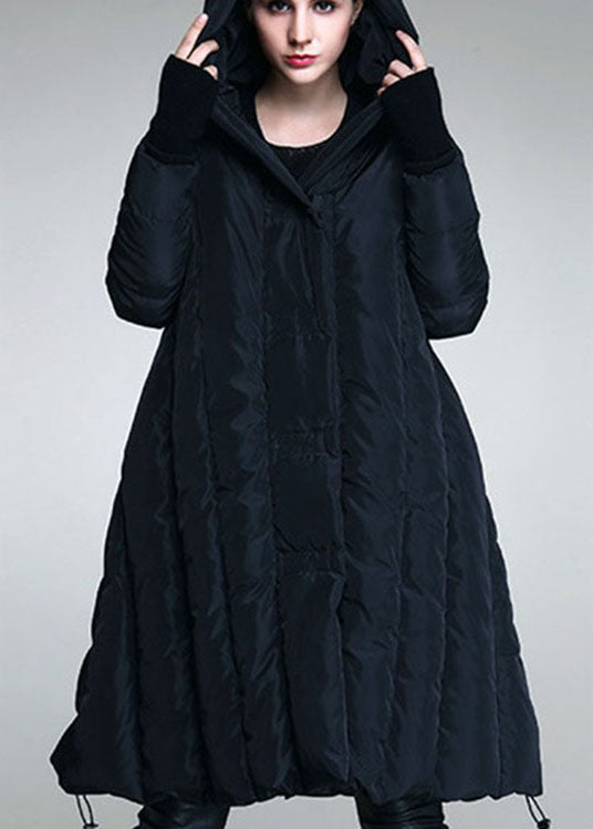 Mulberry Button Drawstring Thick Winter Duck Down Coat