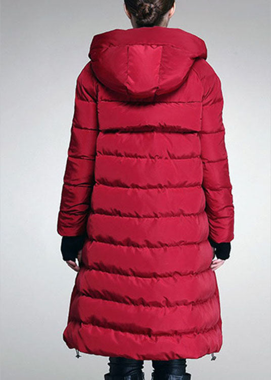 Mulberry Button Drawstring Thick Winter Duck Down Coat