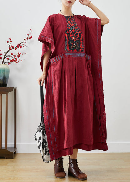 Mulberry Embroideried Patchwork Cotton Dresses Summer