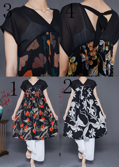 Multi Petalprint Chiffon Long Dresses Summer